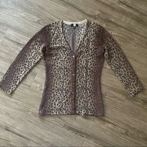Saks Fifth Avenue Leopard Print Cashmere Cardigan
Size M